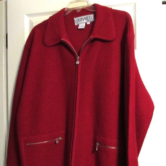 Bernardo Jackets & Coats Bernardo Woman Red 0 Wool Jacket Zips Up